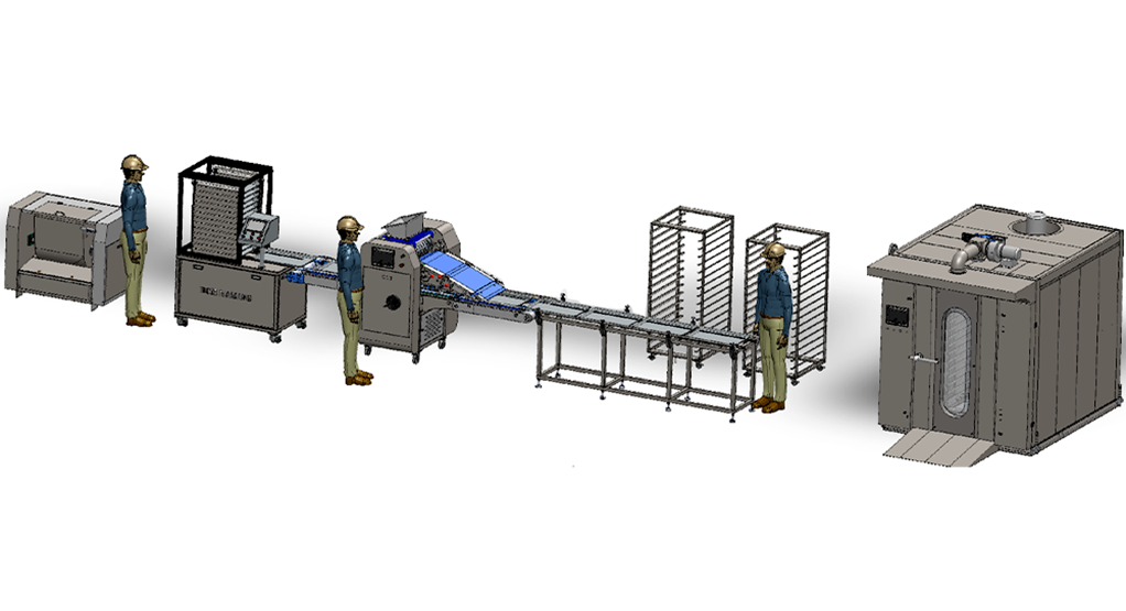 托盘式曲奇蛋糕半自动生产线